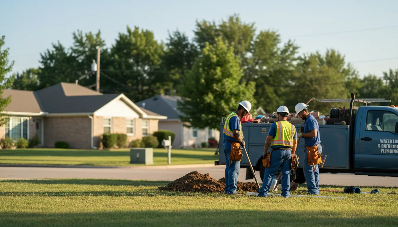 Residential water line and bathroom plumbing service in Arrington, TN